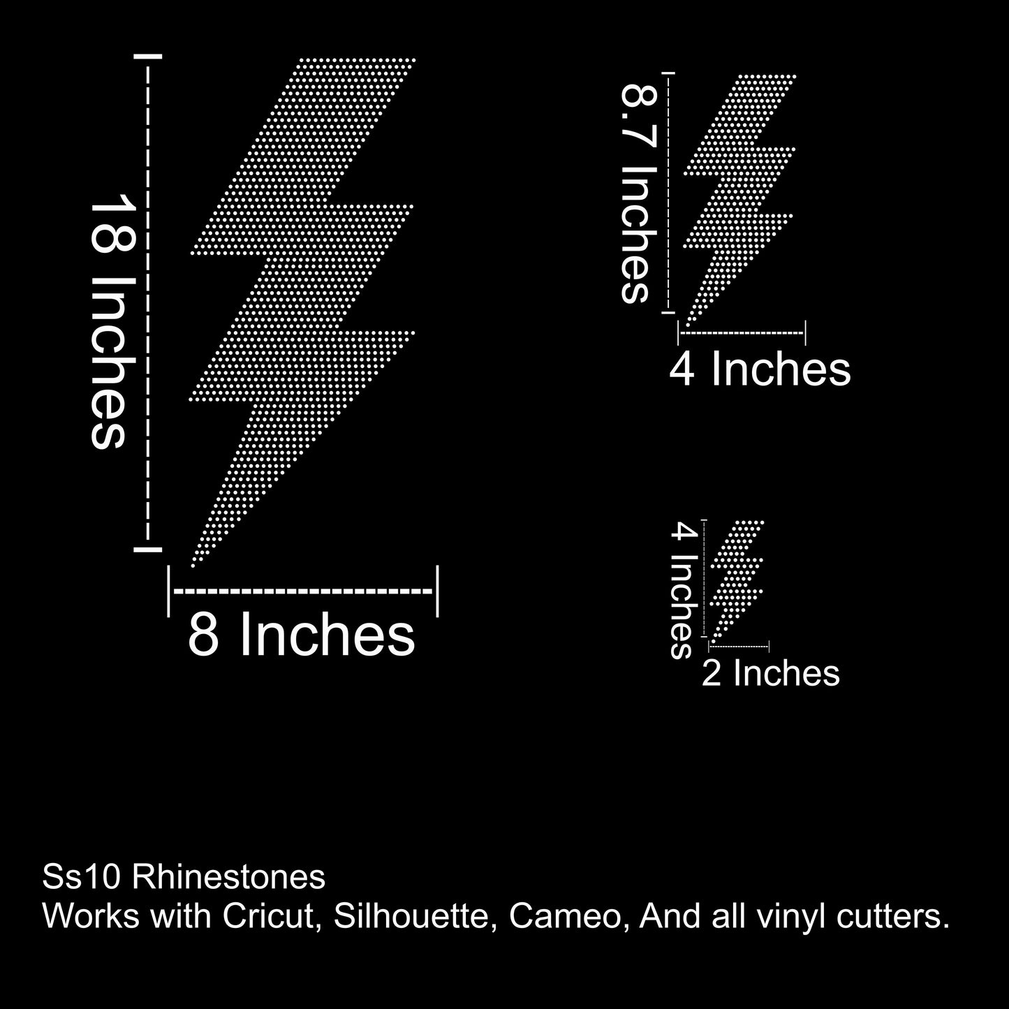 Y2K Lightning Bolt Rhinestone SVG File