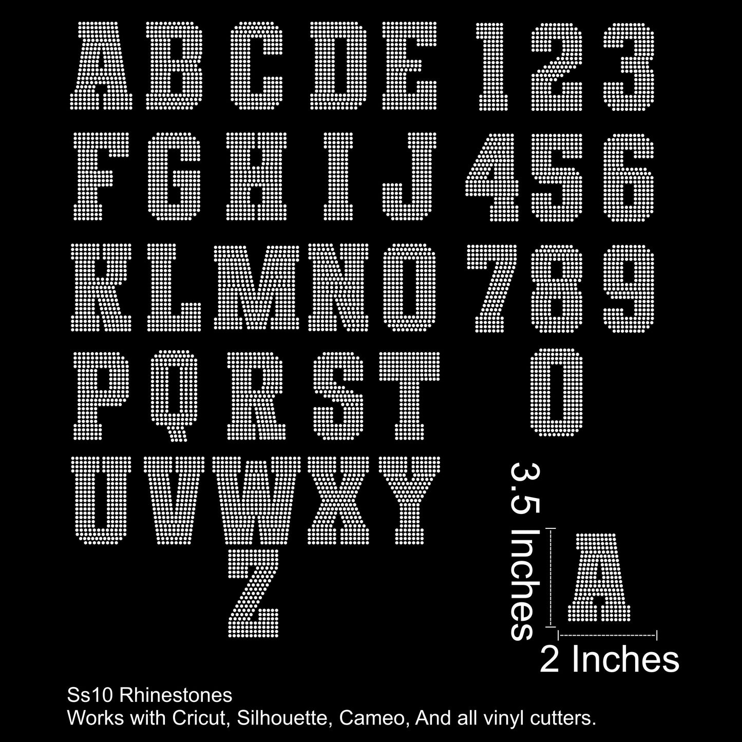 Varsity Era Rhinestone Front SVG File 3.5 Inches Tall