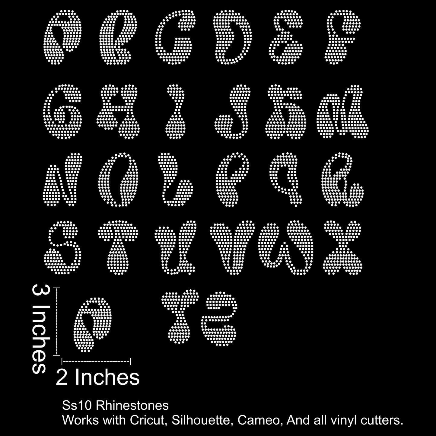 Waveline Drip Rhinestone SVG File 3 Inches Tall