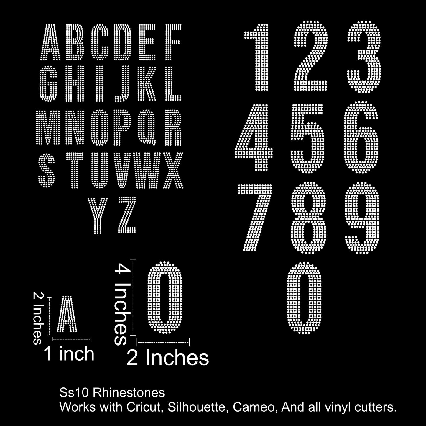 Tower Type Font Rhinestone SVG File A-Z & 0-9
