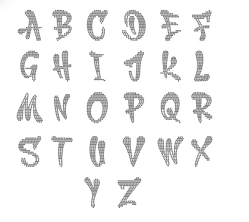 Wild Trace Font Rhinestone SVG File 3.5 Inches Tall