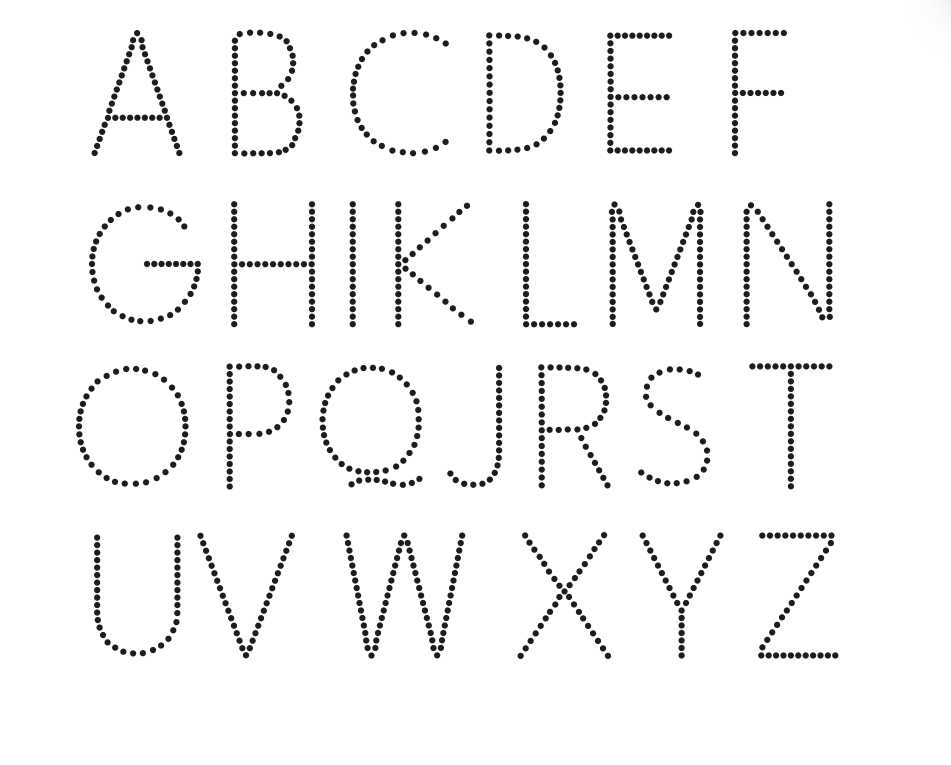 Base Line Font Rhinestone SVG File (2.5 Inches Tall)