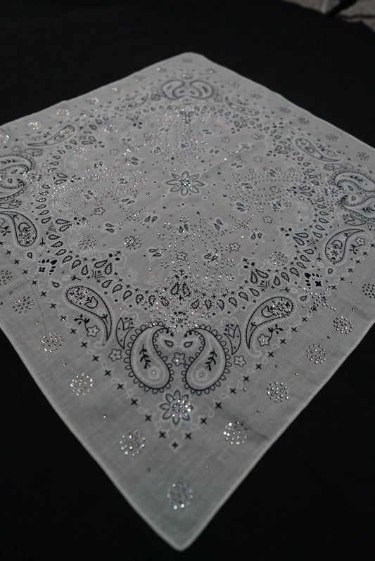 Light Grey Rhinestone Bandana