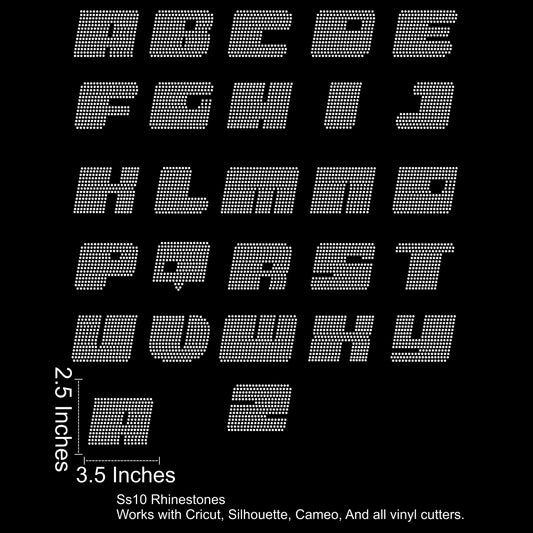 Bubble Y2K Font Rhinestone SVG File 2.5 Inches Tall