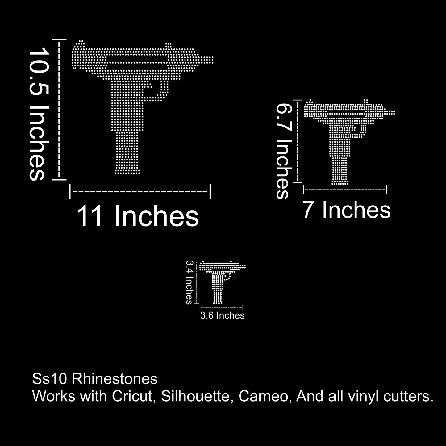 Y2K Uzi Element Rhinestone SVG File