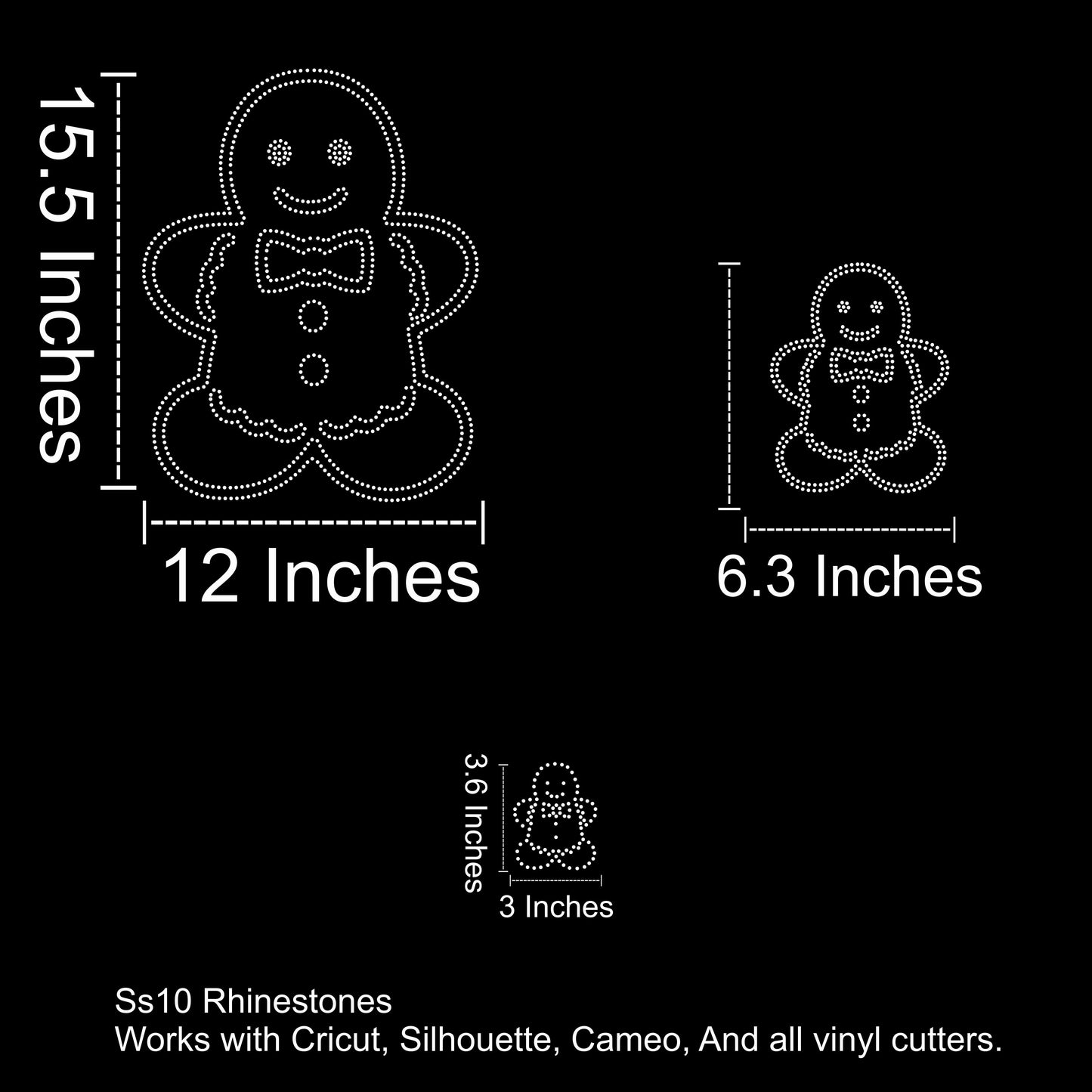 Gingerbread Man Christmas Rhinestone SVG File