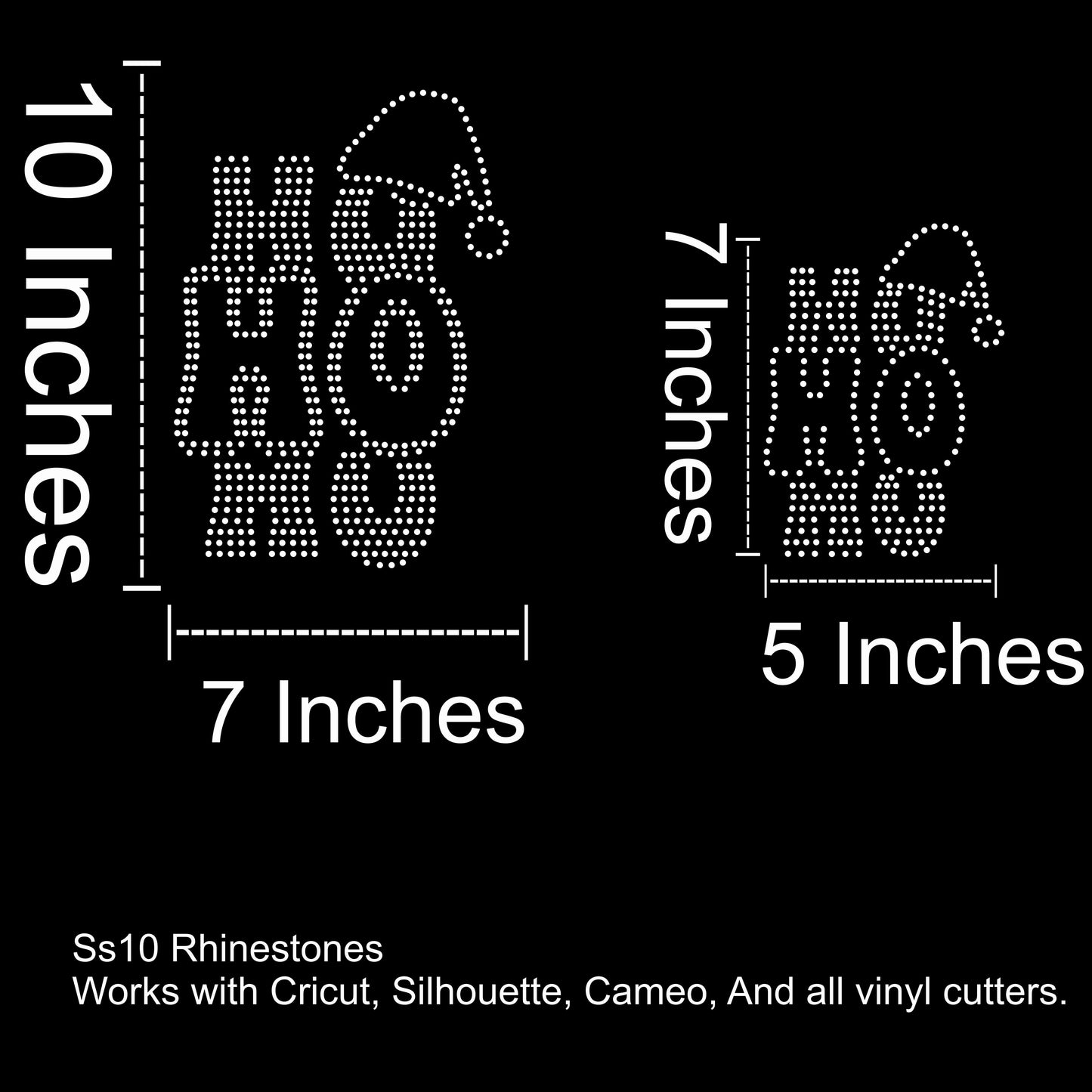 Ho Ho Ho Christmas Rhinestone SVG file