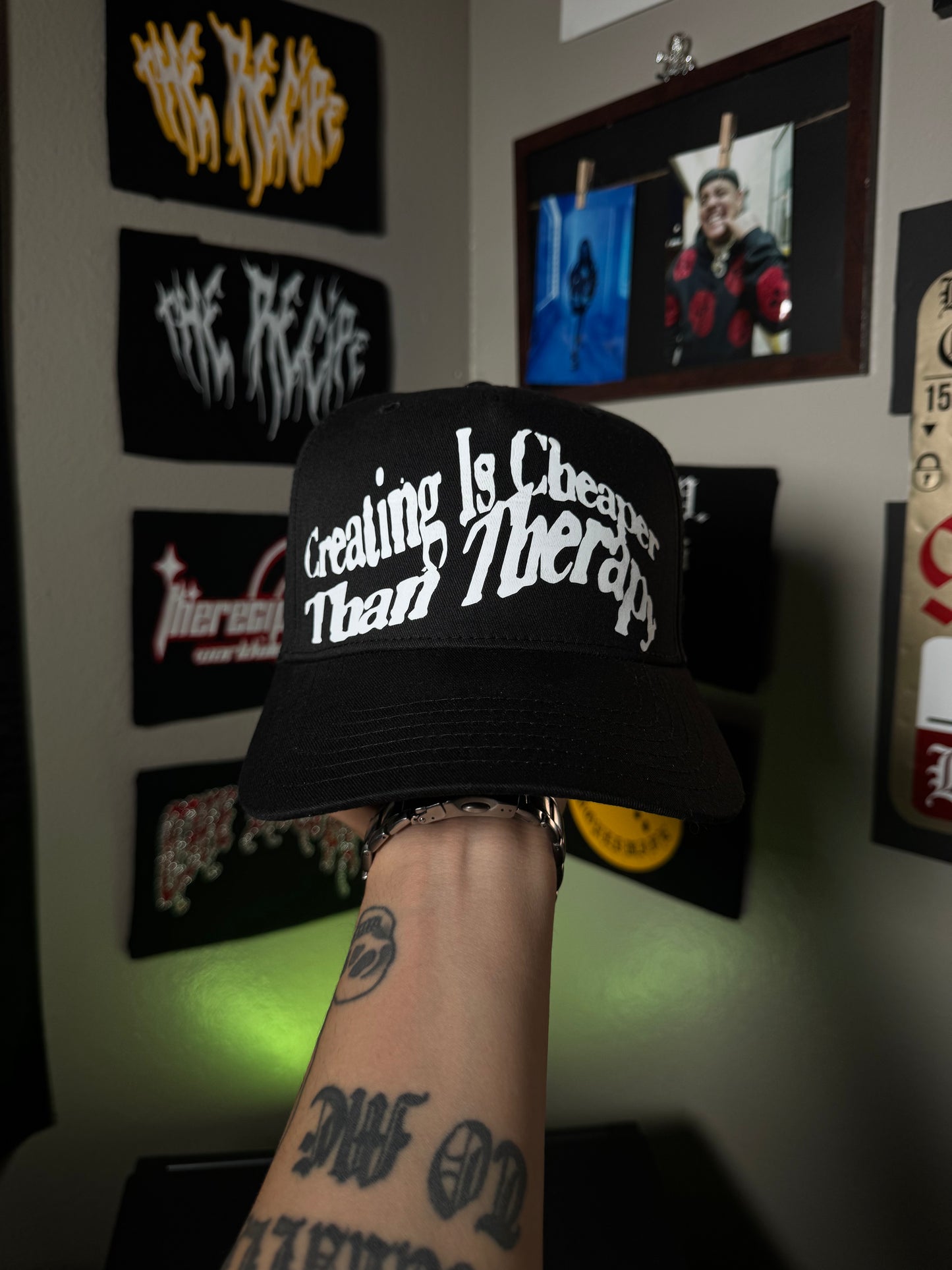“Creating Is Cheaper Than Therapy” Hats