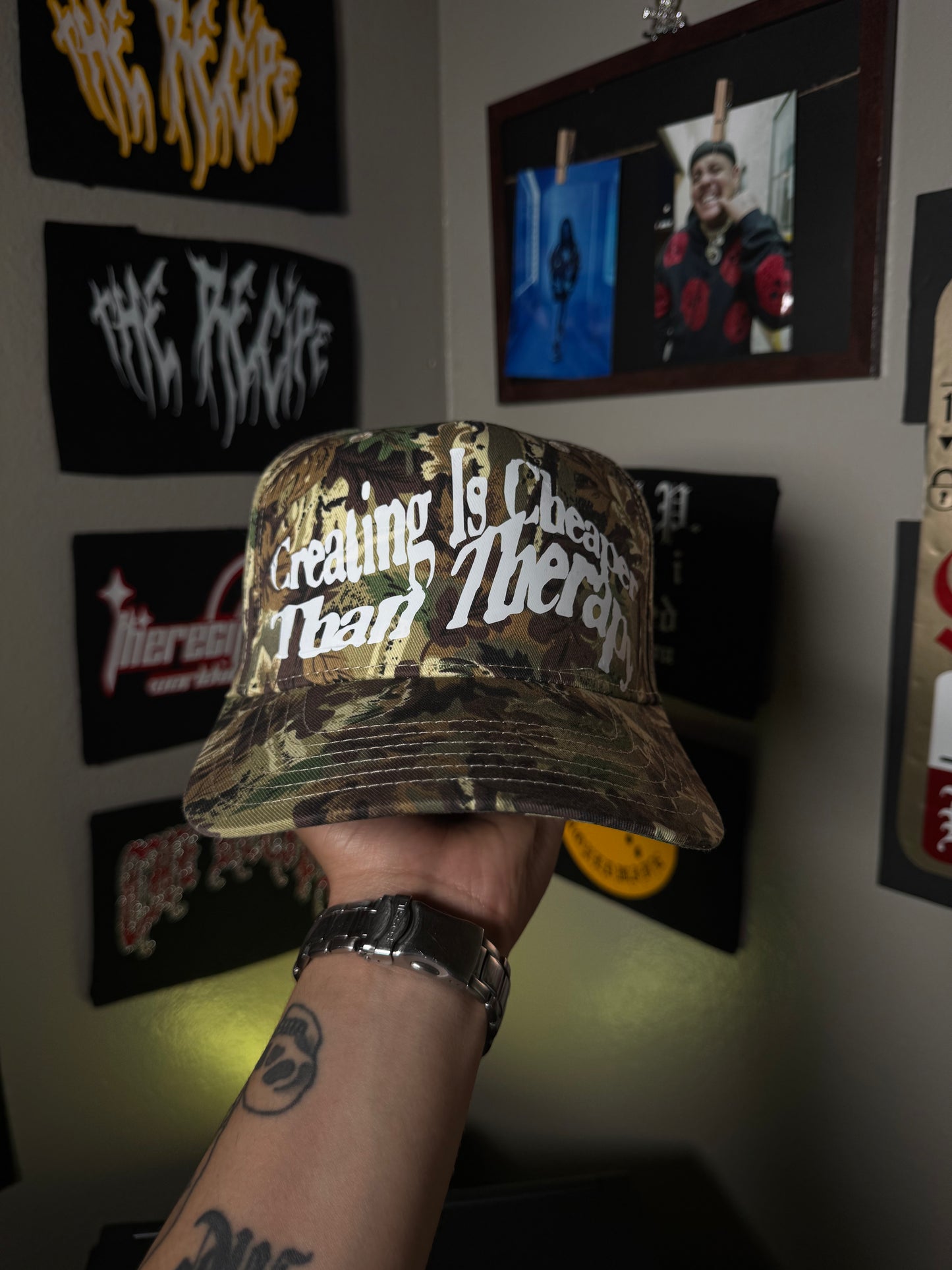 “Creating Is Cheaper Than Therapy” Hats