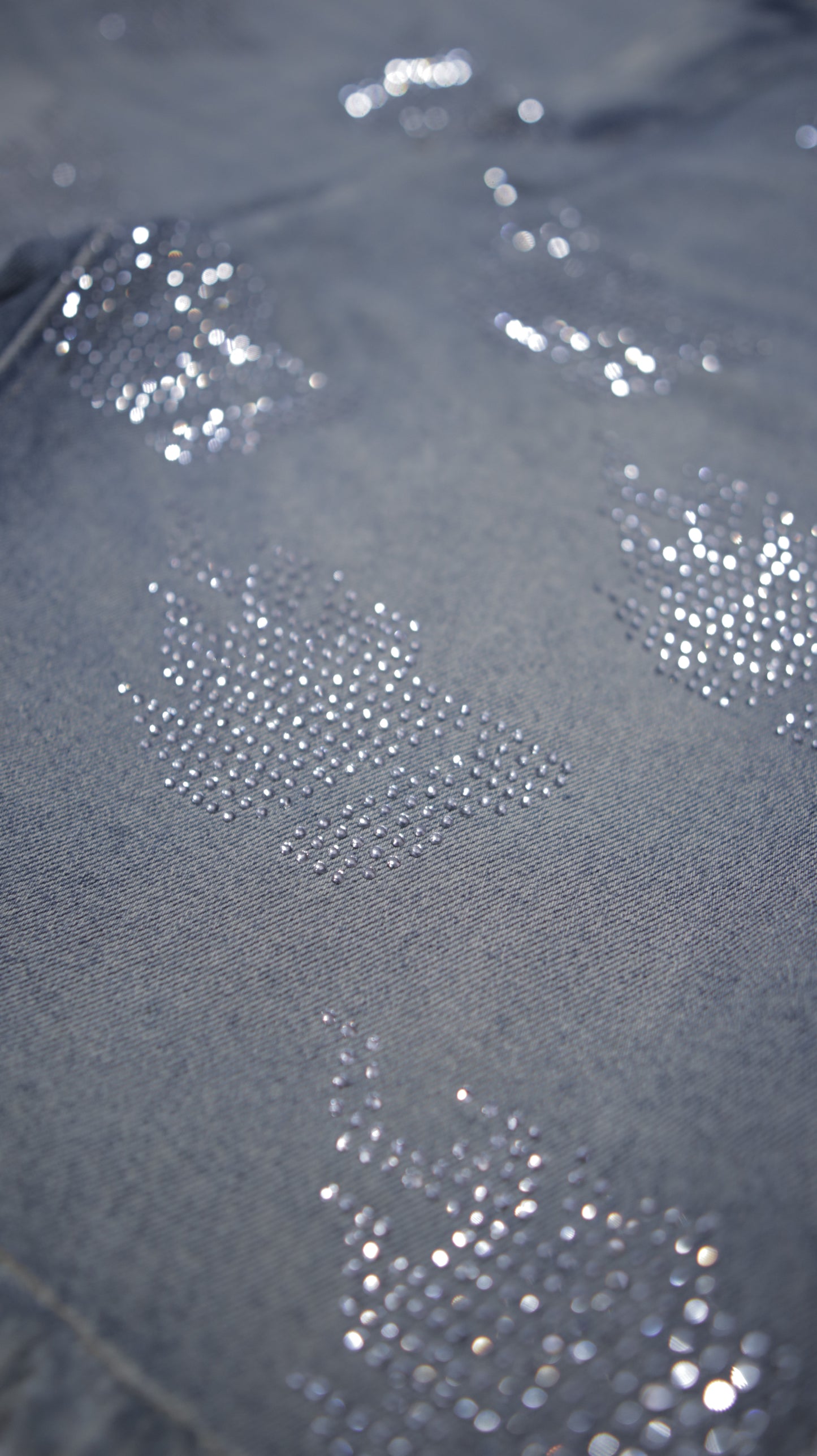 1 of 1 Custom Rhinestone Denim Shorts (34 Waist)