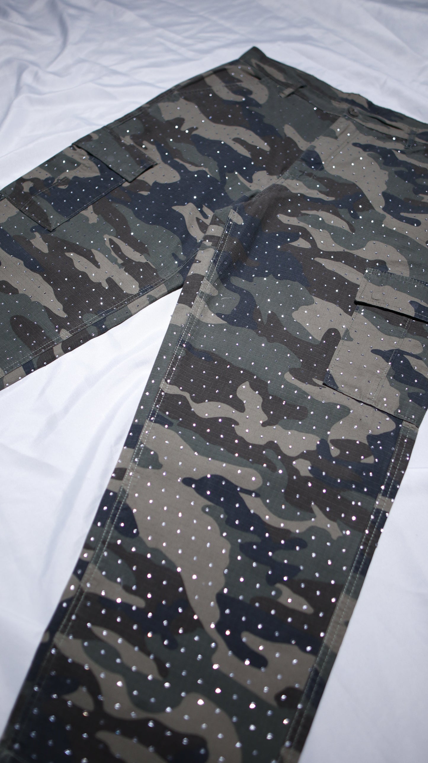 Custom Rhinestone Camo Pants (34 x 30)