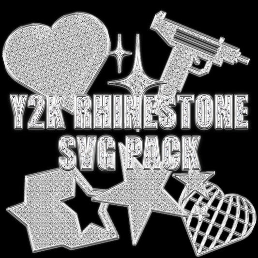 Y2K Rhinestone SVG Pack 100 Variations (27 Files)