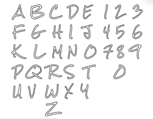 Street Sketch Font Rhinestone SVG File 2.5 inches A-Z & 0-9