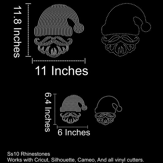 Christmas Santa Mustache Rhinestone SVG File