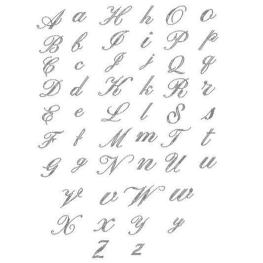 Luxe Script Rhinestone Font SVG File Full Alphabet (3Inches Tall)