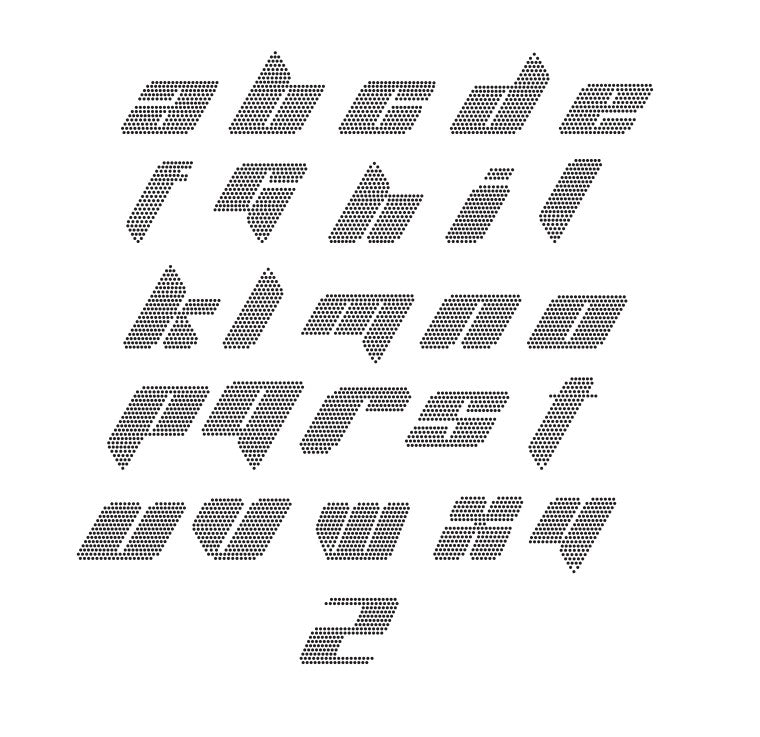 Y2K Font Rhinestone SVG File (2.5-3.5 Inches)