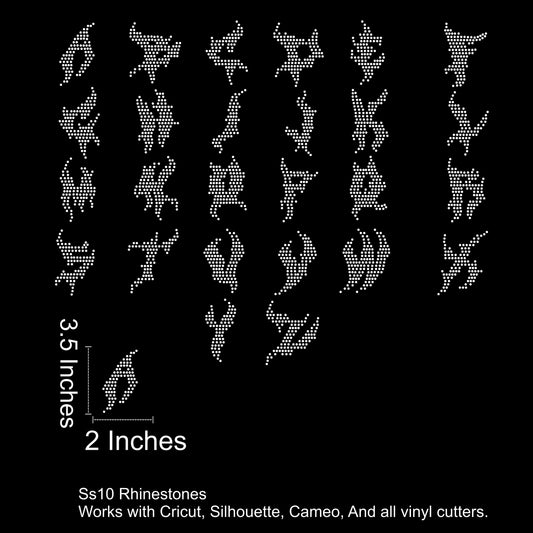 Shadow Font Rhinestone SVG File 3.5 Inches