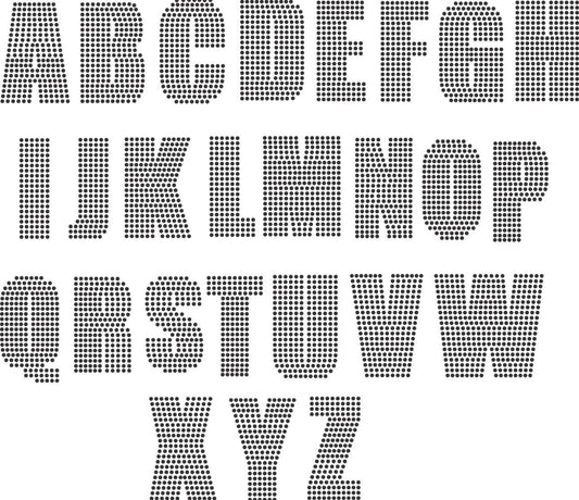 Block Font Rhinestone SVG File (3.5 Inches Tall)
