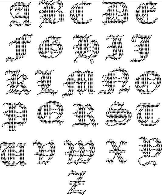 OG Gothic Text Rhinestone SVG File (3.5 Inches Tall)